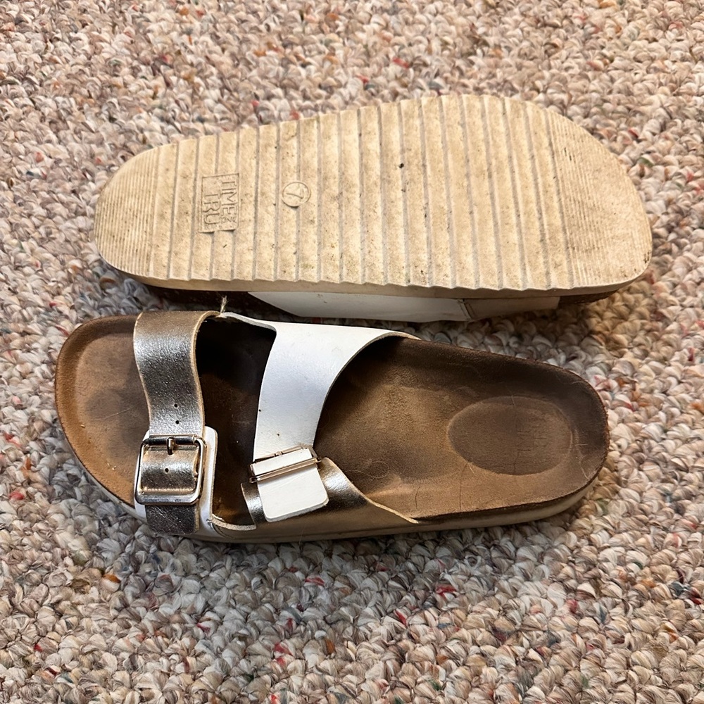 White & Gold Sandals - Picture 2 of 4